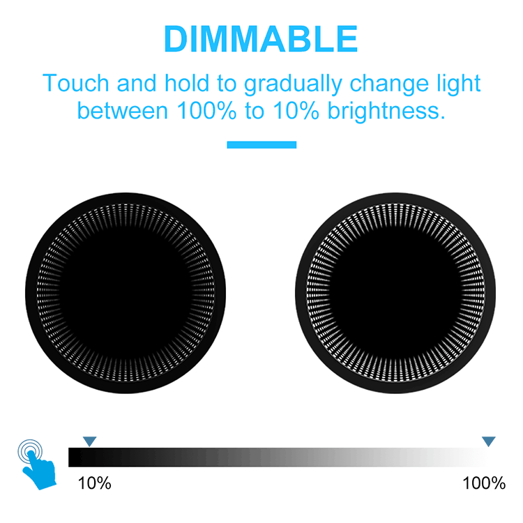 Round infinity led mirror